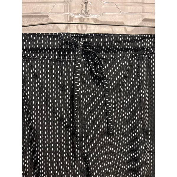 Albion Fit Black White Dash Print Jetsetter Joggers Ankle Zip Pants Womens Large - Image 3