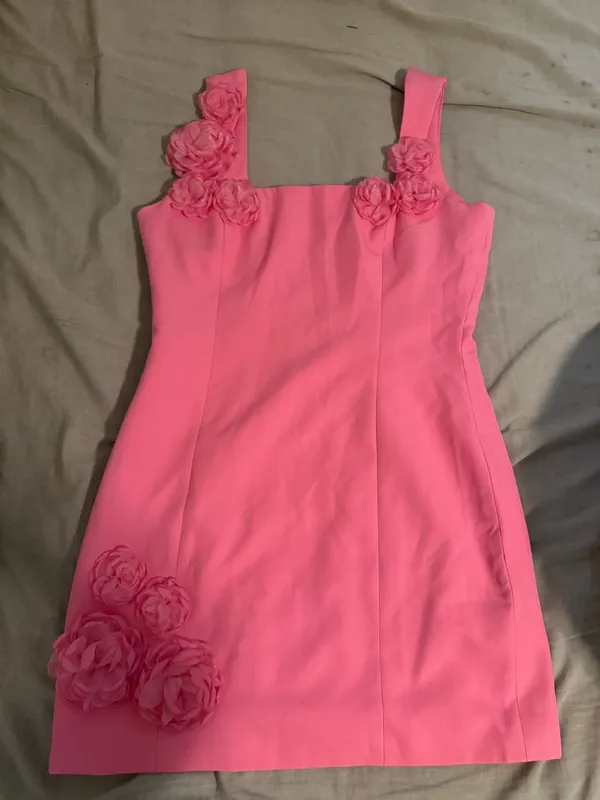Revolve Mini Dress Pink Floral - Image 4