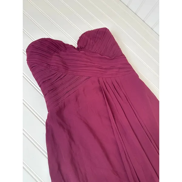 NWT Lulus Splendid Aura Plum Purple Chiffon Pleated Strapless Maxi Dress Size S - Image 4