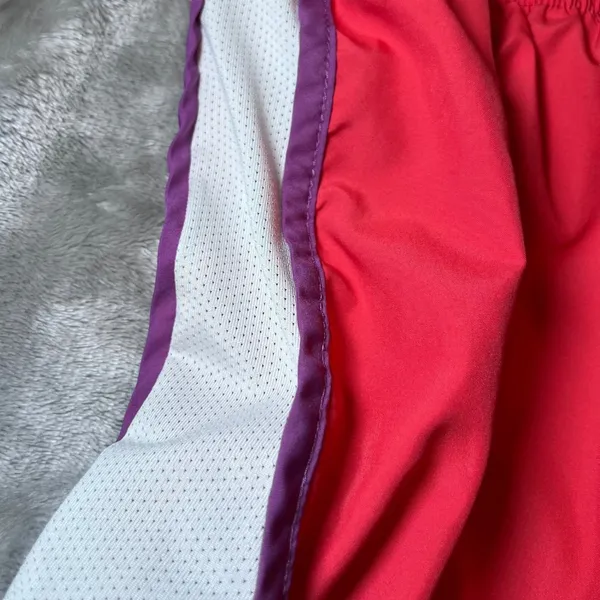 Nike Womens Size Medium Dri-FIT Running Shorts Pink‎ White Purple Athletic Gym - Image 13
