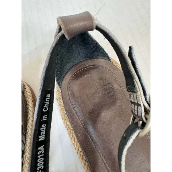 UGG Brown Grey Leather Thong Sandals Womens 8 Casual Summer Flat Beachy Shoes - Image 7
