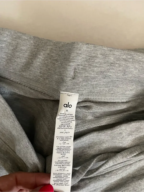 Alo NWT Sway Boot Cut Athletic Heather Gray Sweatpants Size M - Image 7