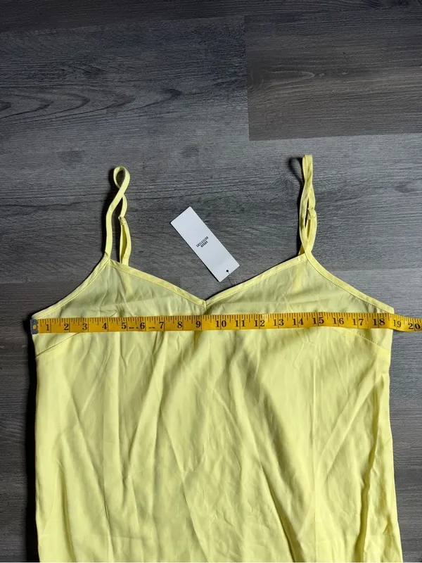 Urban Outfitters Yellow Midi Slip Dress NEW Large Adjustable Summer - Image 9