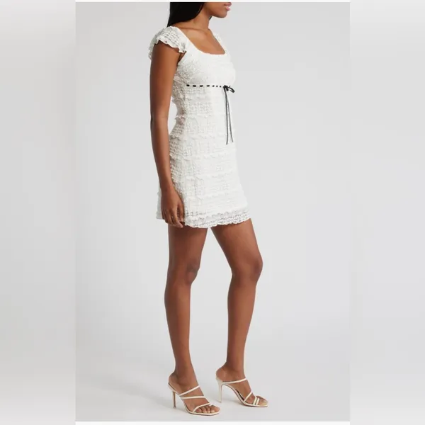 All in Favor Flutter Sleeve Lace Minidress, Size Small, $59 - Image 3
