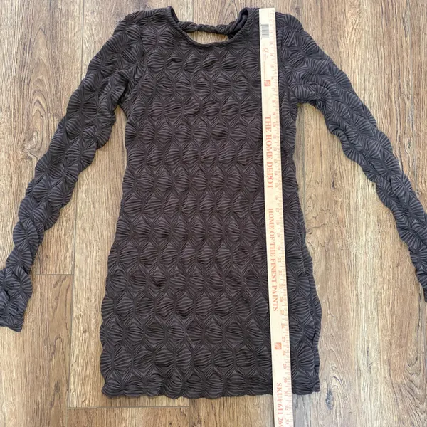 Free People Paulie Mini Dress Open Back Stretch Geometric Brown Size‎ Medium - Image 6