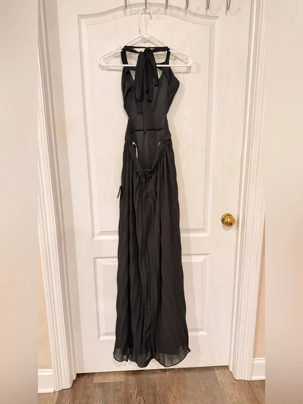 NWT Lulu's Black Pleated Halter Maxi Dress - Image 7