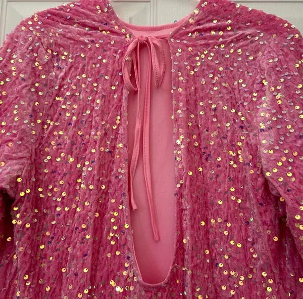 Pink sequin dress Size XL - Image 3