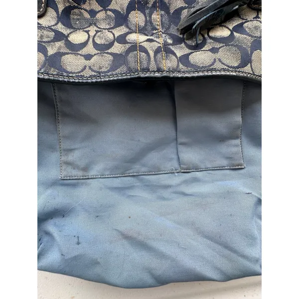Vintage Y2K Coach B05K-2183 Denim Signature C Monogram Hobo Shoulder Bag - Image 9