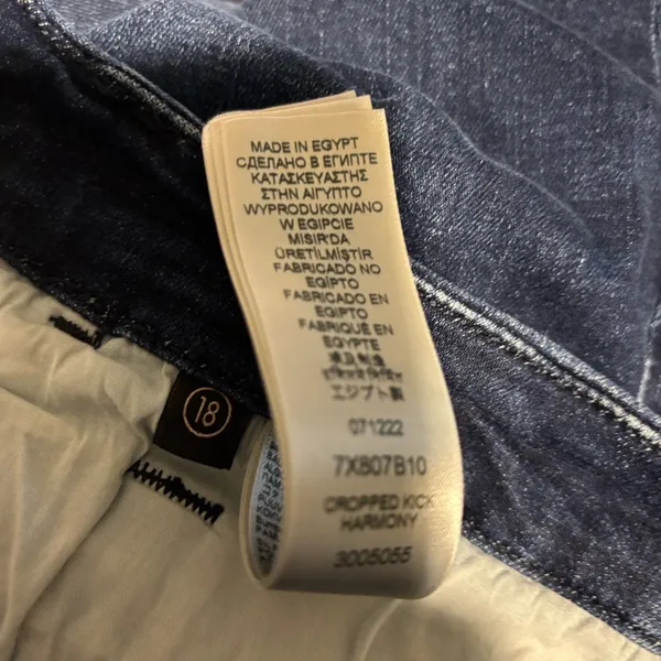 Jen 7 By 7 For All Mankind Kick Crop Dark Denim Jean Size 18 Stretch Casual Fall - Image 7