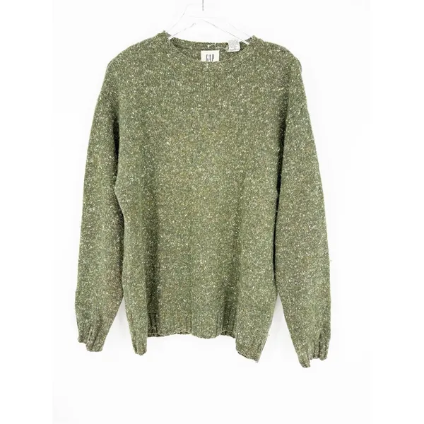 GAP Vintage Wool Blend Sweater Women's M Green Cabin Core - Image 2