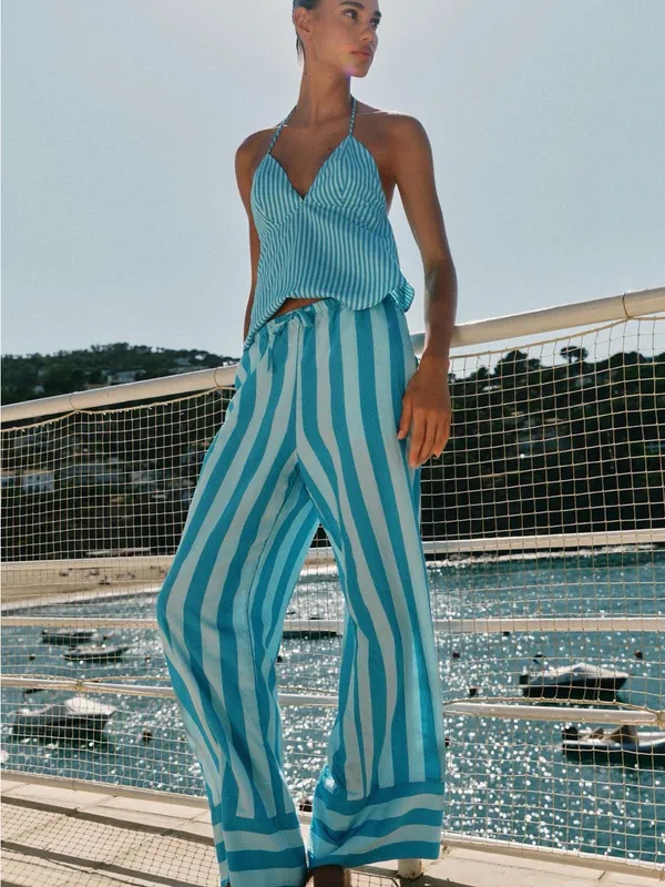 ZARA Striped Open Back Top - Image 3