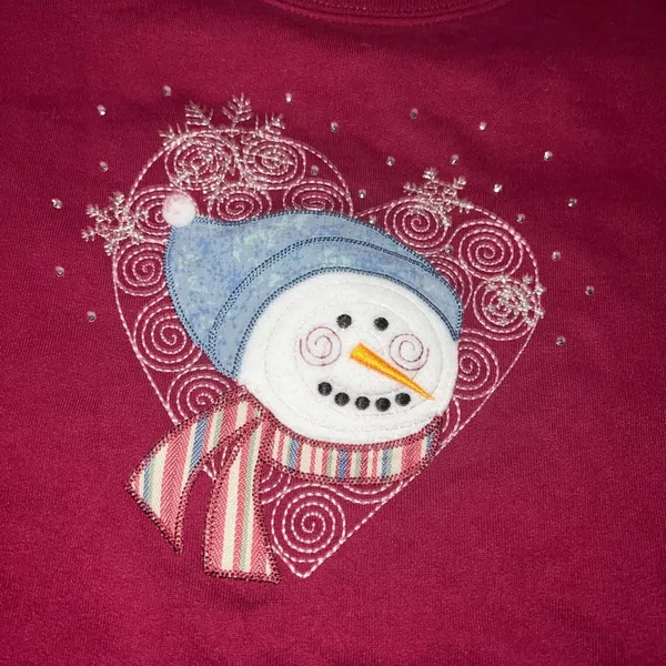 Vintage snowman Christmas sweatshirt Size L - Image 2