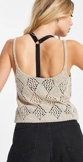 Free People glisten cami top in crochet knit - Image 2