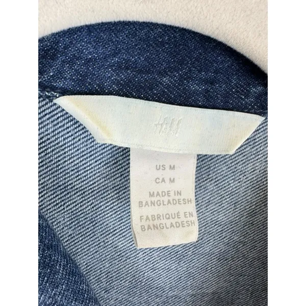 ZARA 100% Cotton‎ Acid Wash Long Sleeve Belted Button Down Denim Jumpsuit Size M - Image 9