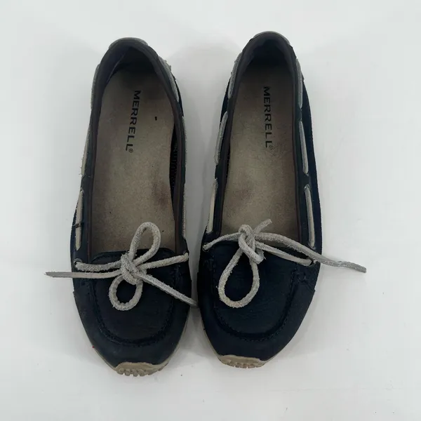 Merrell Shoes Women’s Marina Loafers Blue Ink Leather Slip On boat shoe size 6 - Image 3