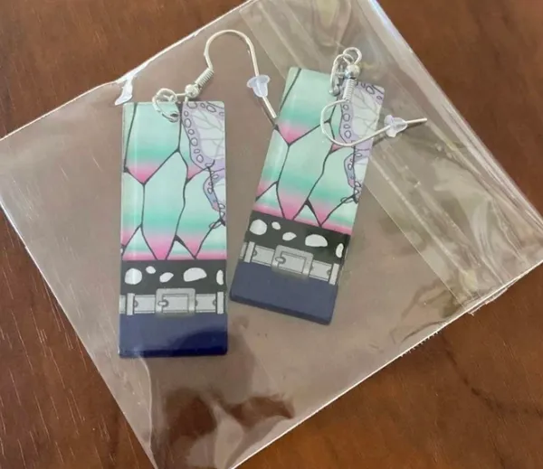 Handmade Earring Demon Slayer Shinobu Kawaii Anime - Image 4