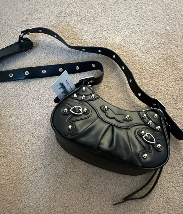 black and silver handbag purse - Image 2