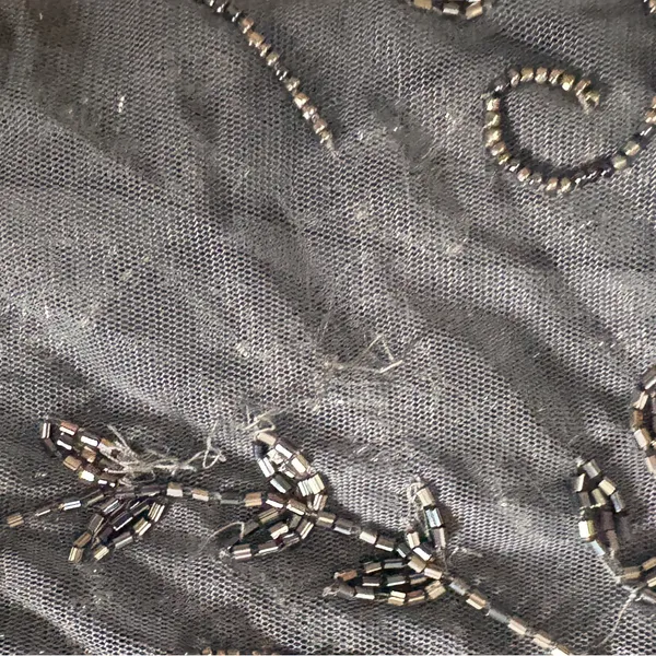 Adrianna Papell Charcoal Sheer Embroidered‎ Blouse Flaw Size 2 - Image 5