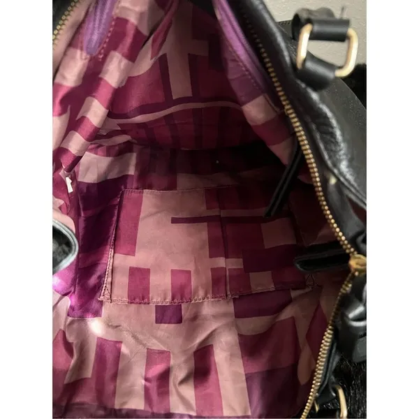 Kooba Black Pebbled Leather Double Handle Shoulder Bag Tote Purse-15x12x4 - Image 4