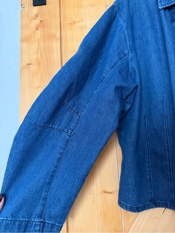 NWT a.n.a Barrel Sleeve Denim Jacket Shirt Medium Wash XL - Image 4