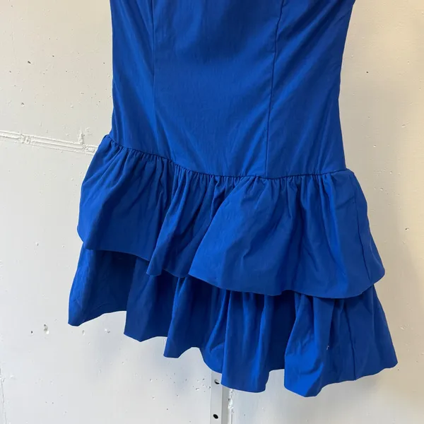 Lucy In The Sky Royal Blue Strapless Tiered Ruffle Mini Dress‎ XL Party Cocktail - Image 4