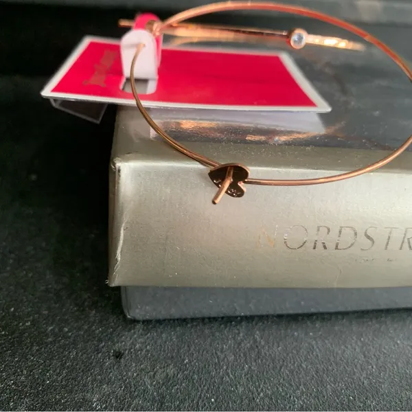 Juicy Couture E Fine Gem Hoop Rose Gold Pave Earrings Brand New - Image 7