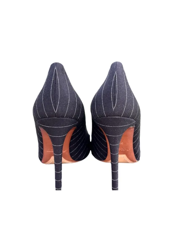 Ralph Lauren Collection Celia Pinstripe Wool Blend Pump EU 39 US 9 Business - Image 6