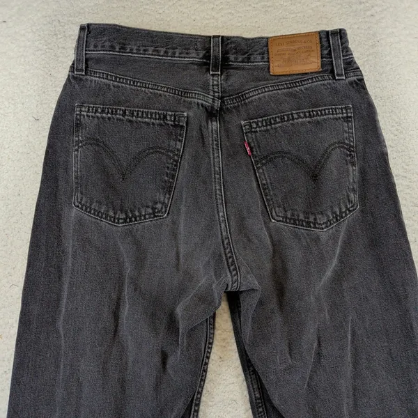 Levis Premium Dad Jean‎ Washed Black High Rise Straight Leg Denim Women's 27x30 - Image 9