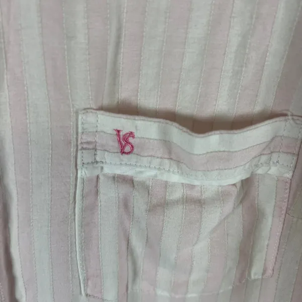 Victoria's‎ Secret Pink White Striped Cotton Sleep Shirt Nightgown Womens Large - Image 4