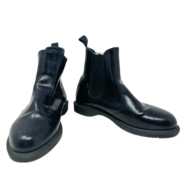 Dr. Martens Flora Chelsea Boots Pull-On Leather‎ Polished Black Size US 9 - Image 4