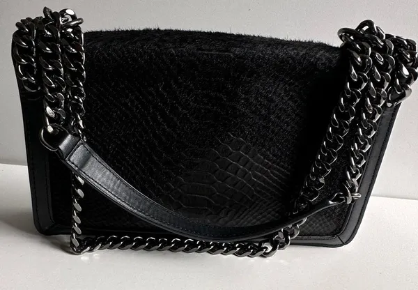 ZARA BLACK CHAIN EMBOSSED BAG - Image 5
