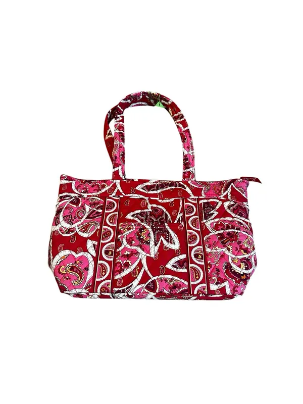 Vera Bradley Mandy Quilted Tote Bag Pink Red Rosy Posies Travel City Casual - Image 7