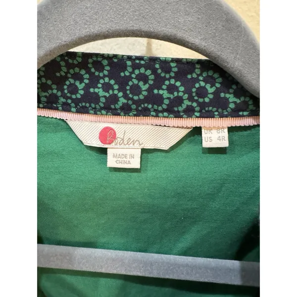Boden‎ French Navy Sweet Petal Elizabeth Pocket V-Neck Dress Green Size 4 - Image 4
