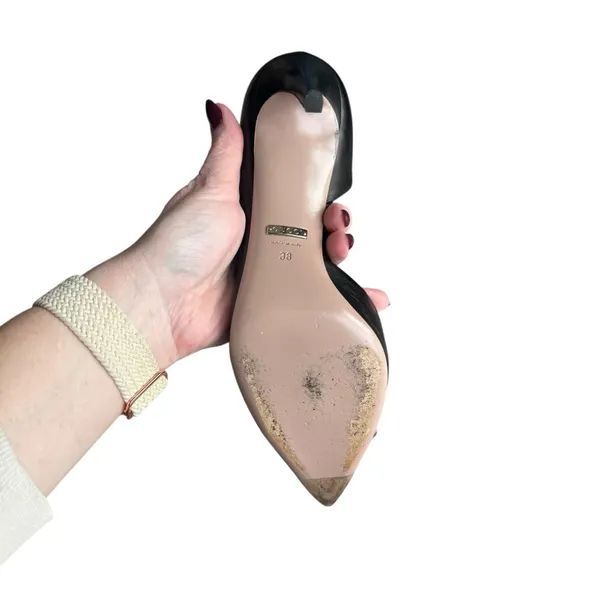 Gucci - Black Leather Studded Pointed Toe Stiletto Pump EU 38 LEFT Shoe Only - Image 7