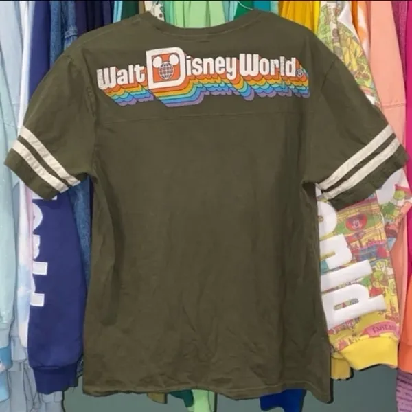 Disney parks rainbow retro jersey t-shirt S - Image 6