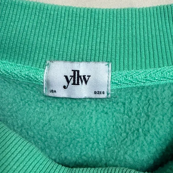 Yllw Graphic‎ Sweatshirt Mint Green Womens Small Athleisure Casual Spring - Image 3