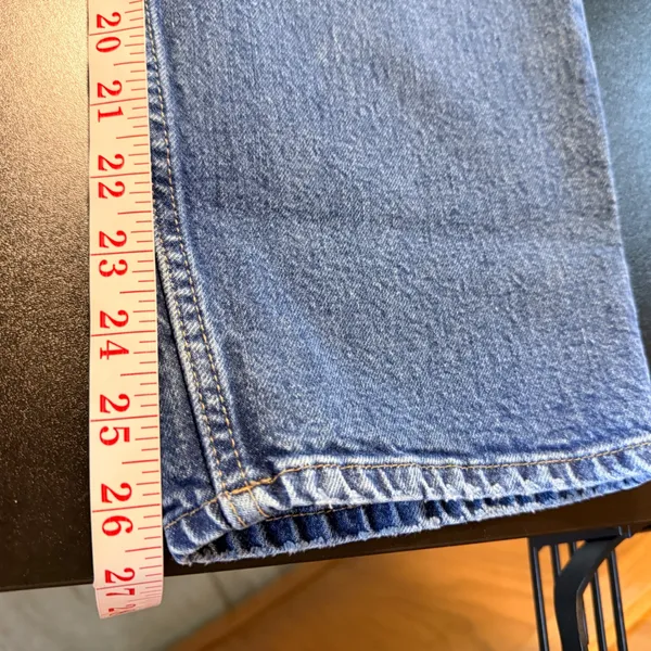 H‎ & M Size 16 Short 26" Inseam Straight High Waist Jeans Blue Denim Stretch - Image 8
