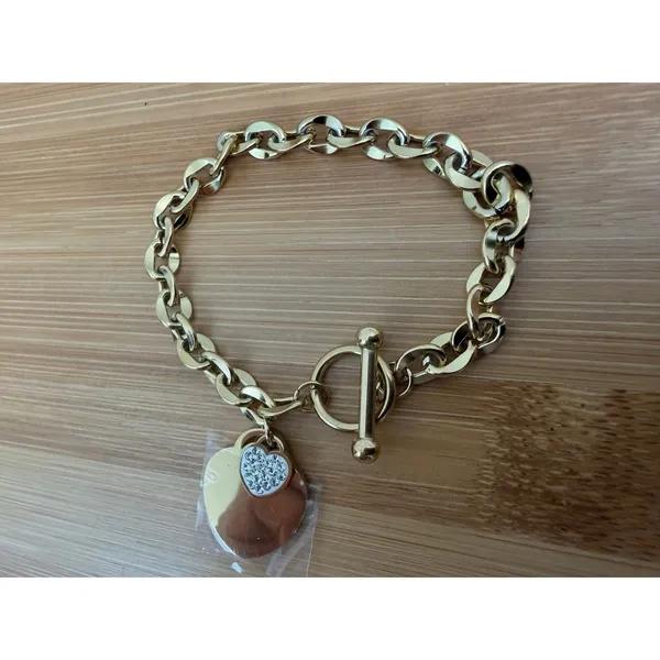 Gold Tone Stainless Steel Beaded Bracelet Adjustable Chain 316L‎ - Image 5