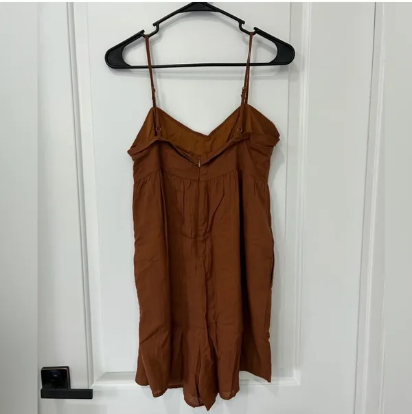 Vici Elaine Linen Babydoll Romper Sz M - Image 4