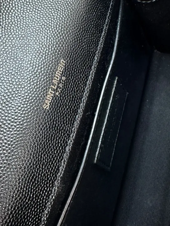 YSL Saint Laurent AUTHENTIC Black Leather Monogram Chain Crossbody Bag WITH COA - Image 8