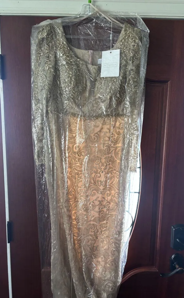 Champagne Gold MAC Duggal Formal Dress - Image 3