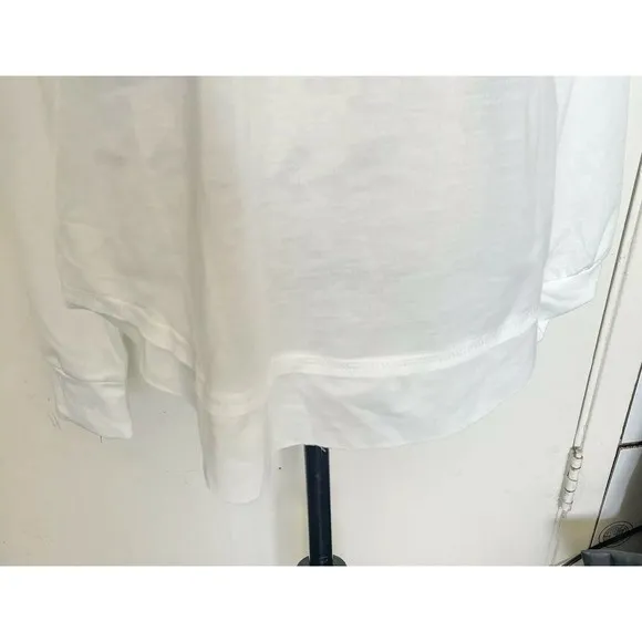 Womens Blouse Top Size Large White Long Sleeve Cotton Polyester minimalist - Image 5