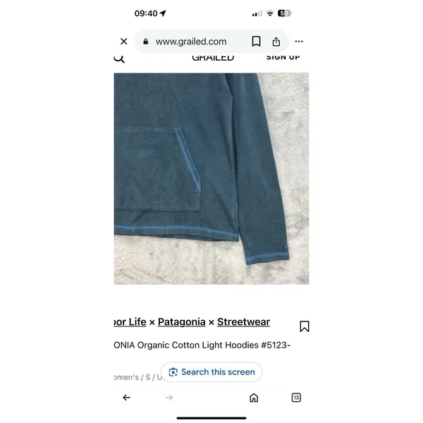 PATAGONIA Organic Cotton Light Hoodies #5123-175 Vintage? Turquoise/blue Med Wms - Image 7