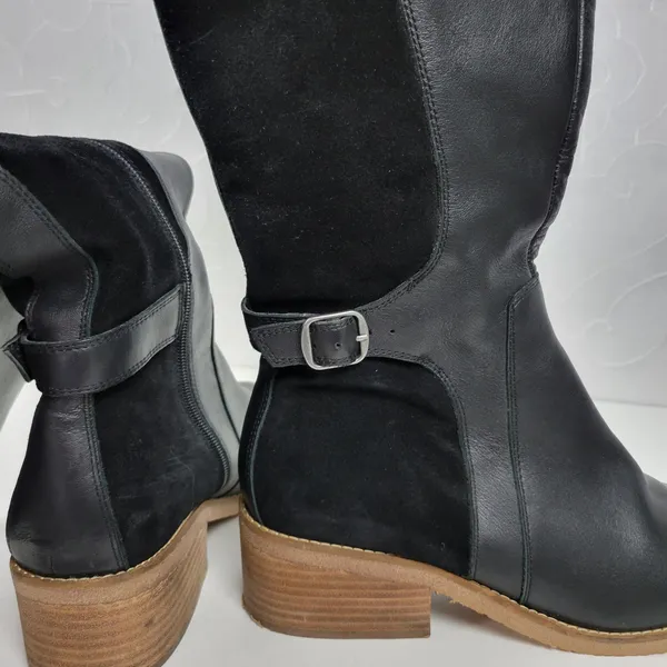 Lucky Brand Timinii Womens Riding Boots Size 10 Black Leather Suede Knee-High - Image 6