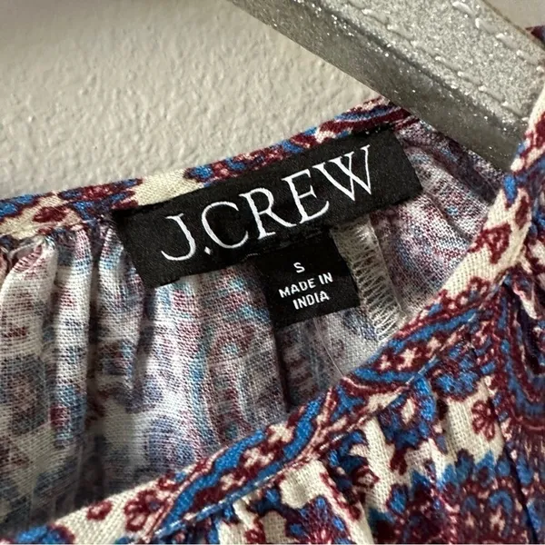 J.Crew Palermo Smocked Waist Mini Dress in Floral Bouquet Linen Sail Blue NEW - Image 5