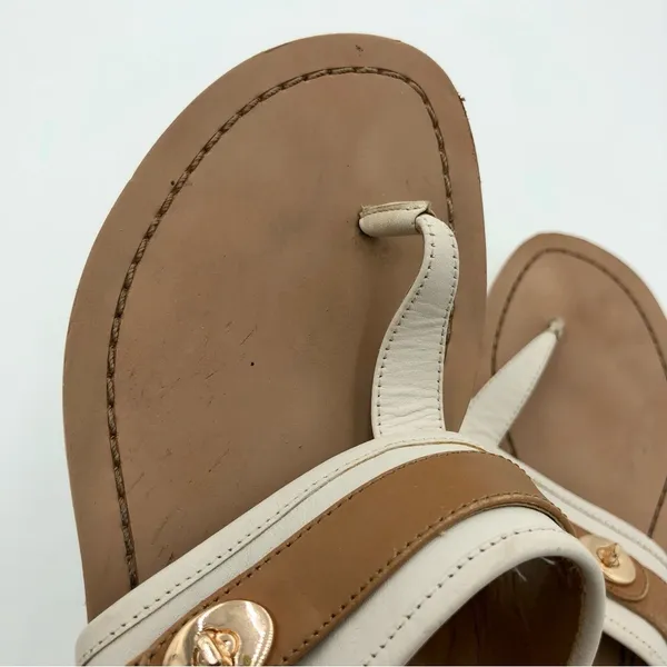 Coach Eileen Turlock Tan and White Sandals Size 9.5 - Image 10