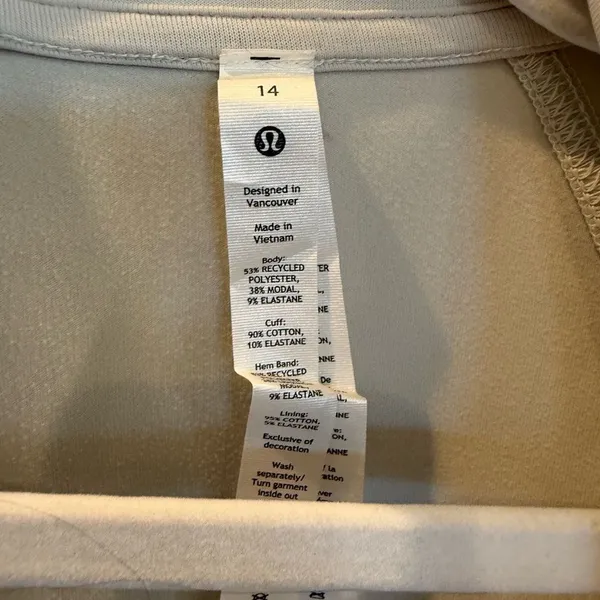 lululemon Softstreme Funnel-Neck Zip Jacket in Off-White - Image 3