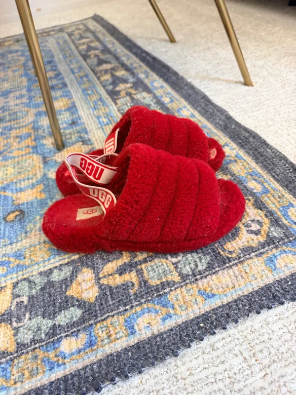 Ugg fluff mama red shearling slingback slip on slippers 7 . - Image 13