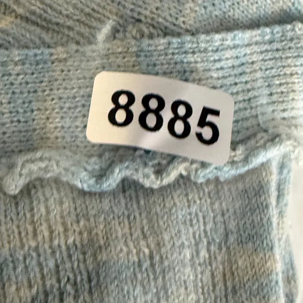 Urban Outfitters Blue Space Dye Ribbed Knit 3/4 Sleeve Cardigan Sweater Womens L - Image 9