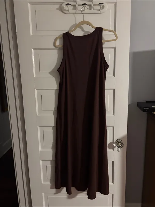 Ann Taylor Sleeveless Brown Midi Dress - Classic Everyday Dress - Image 3